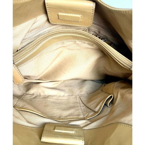 ROOMY NORDSTROM STUDDED TAN BEIGE GENUINE LEATHER TOTE SHOULDER BAG BOHO HANDBAG - Picture 9 of 9